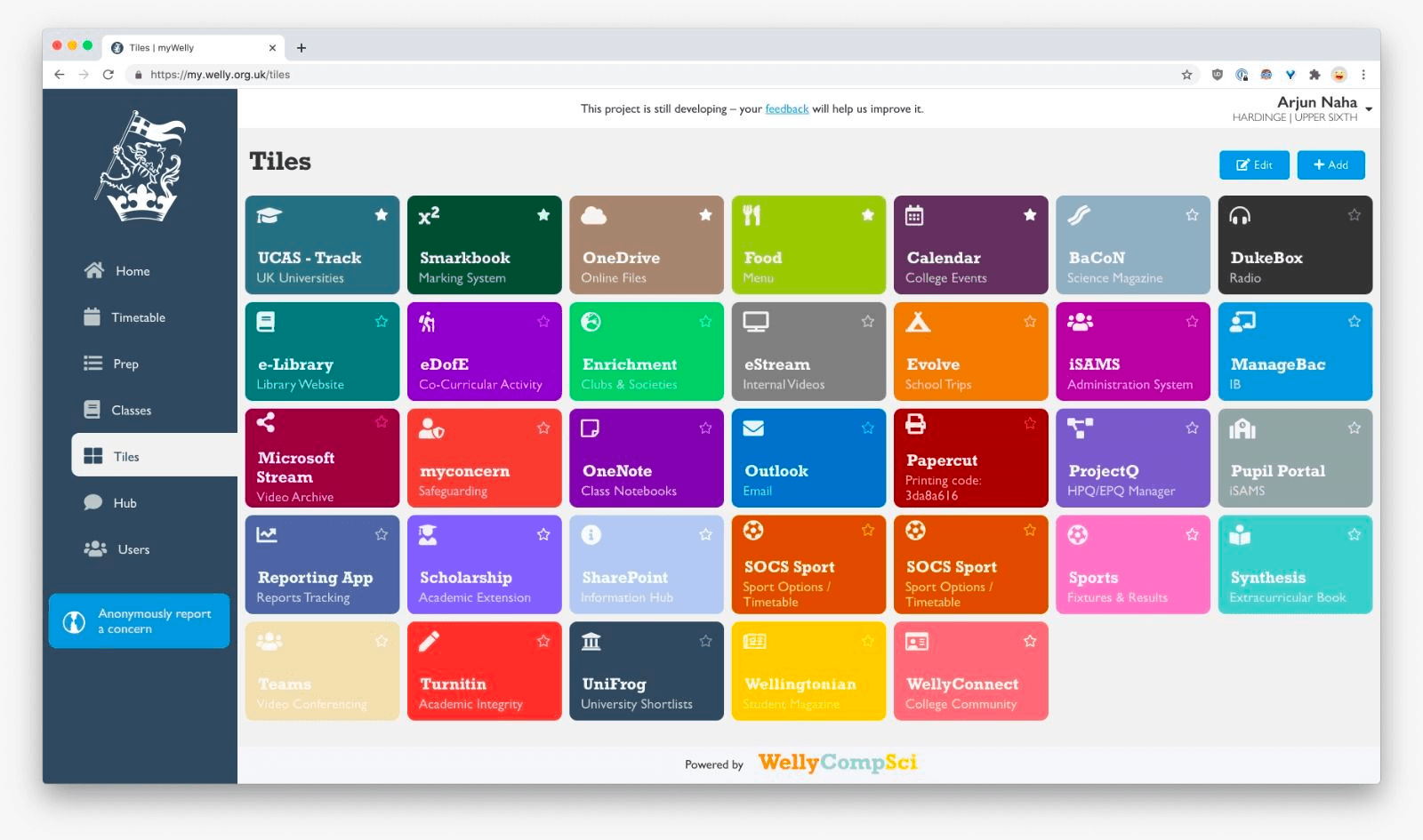 Tiles screen